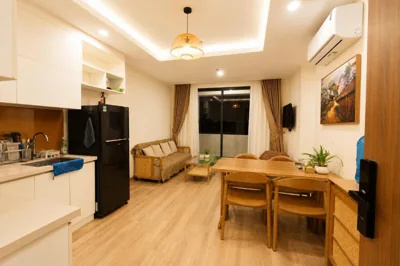 Three-Bedroom Apartment with Balcony — Luxury Irista Hill Sapa Apartments - Cooking & Laundry